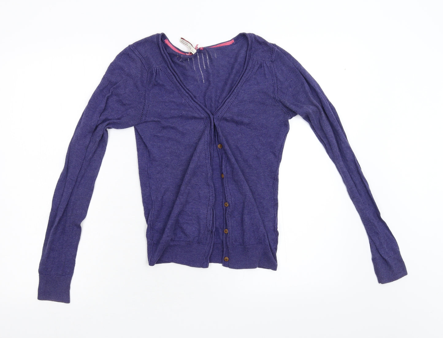 White Stuff Womens Blue  Knit Cardigan Jumper Size 8