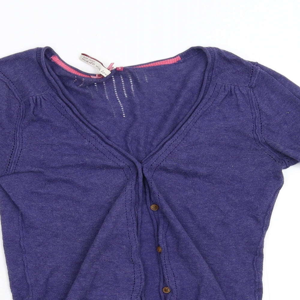 White Stuff Womens Blue  Knit Cardigan Jumper Size 8