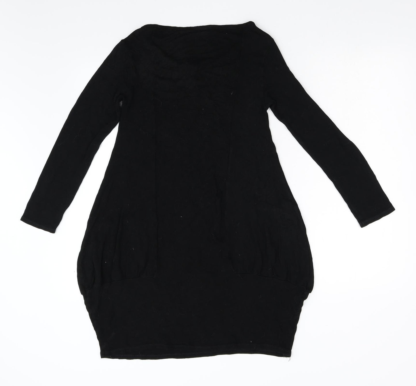 Finnese Womens Black  Knit Tunic Jumper Size M