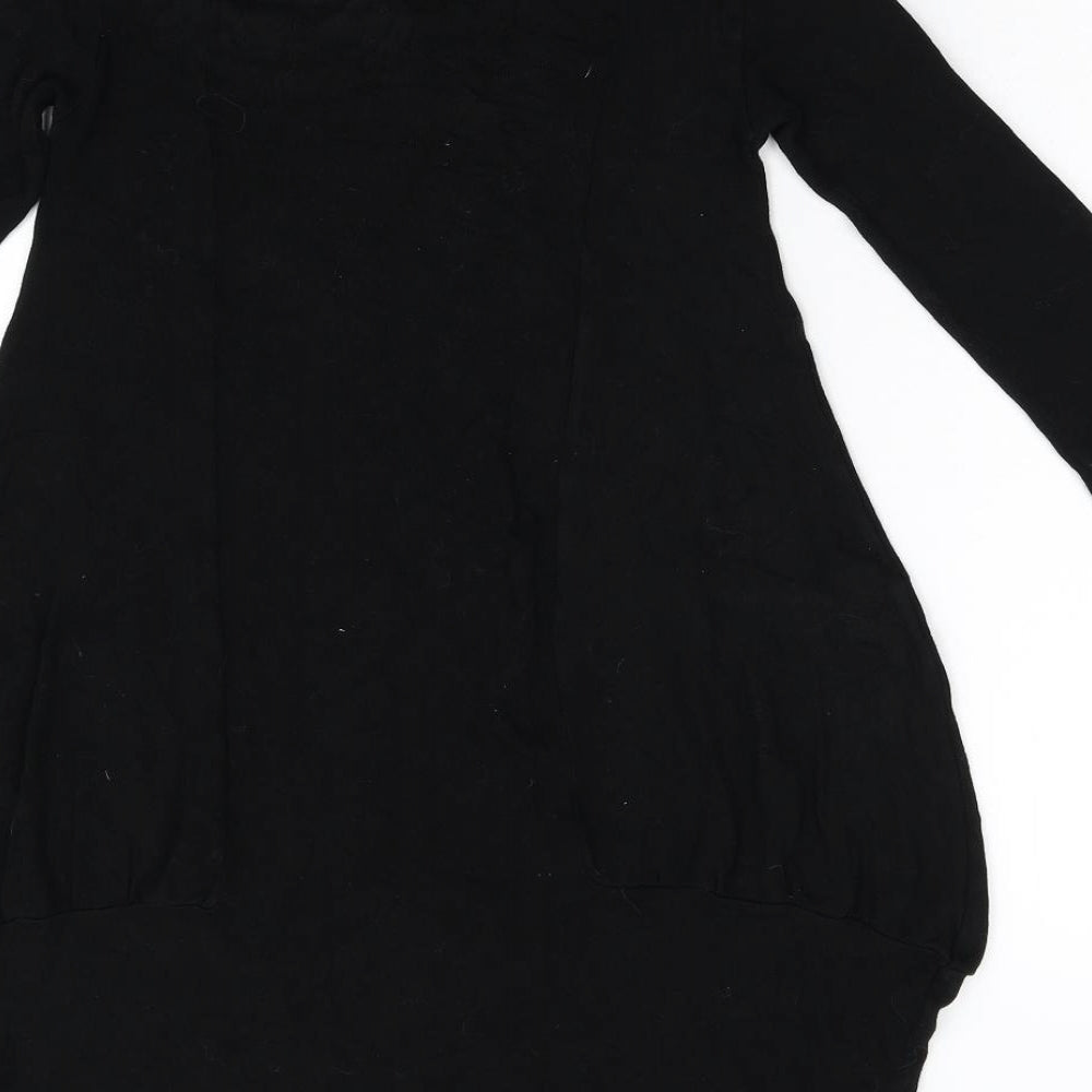 Finnese Womens Black  Knit Tunic Jumper Size M