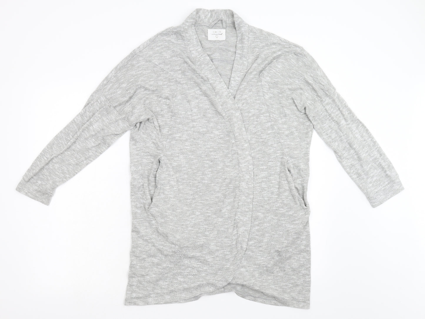 Matalan Womens Grey Solid Terry Top Robe Size M