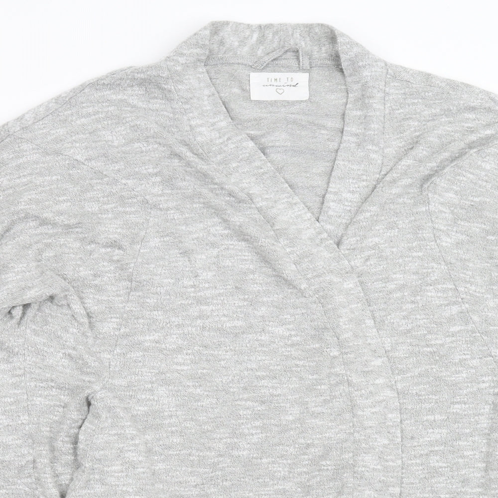Matalan Womens Grey Solid Terry Top Robe Size M