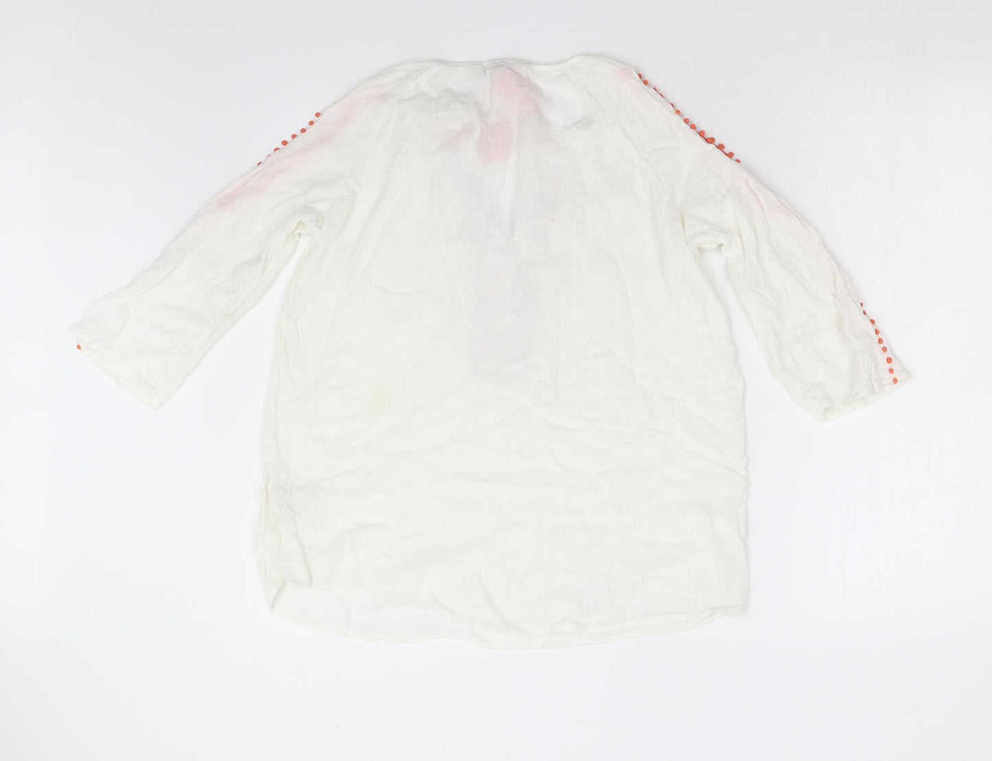 F&F Womens Ivory Geometric  Basic Blouse Size 12