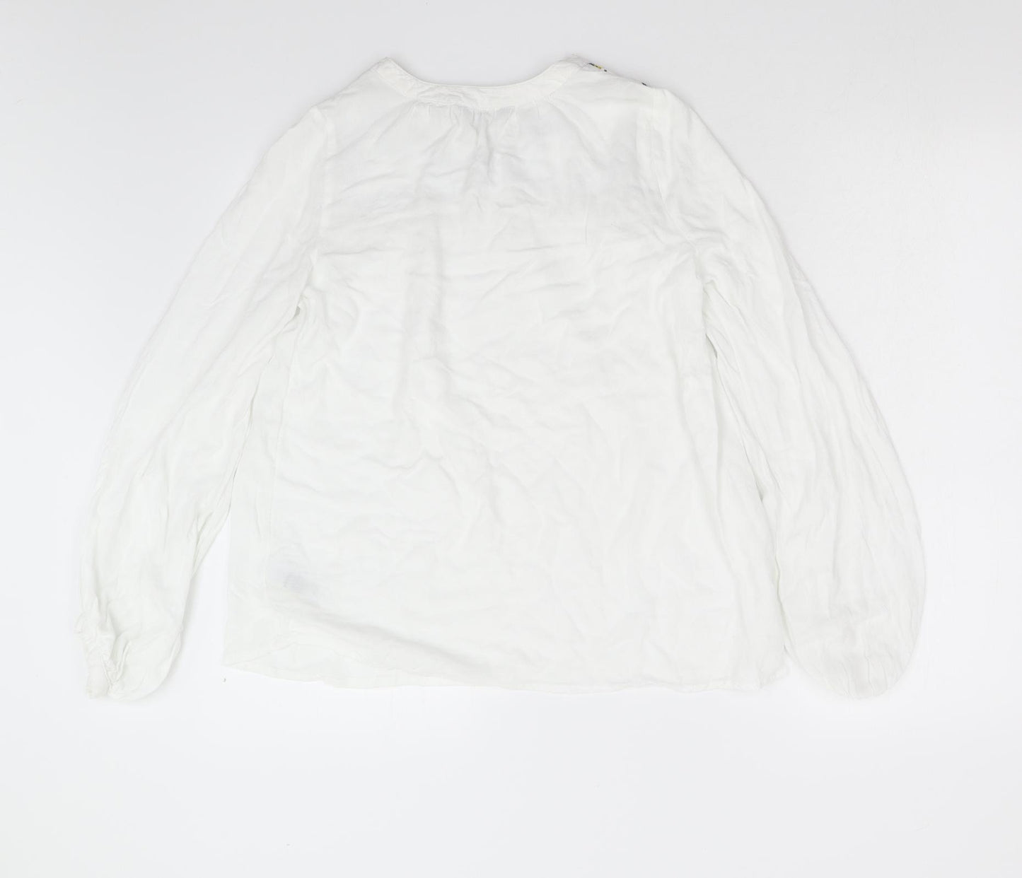 M&S Womens Ivory Geometric  Basic Blouse Size 6