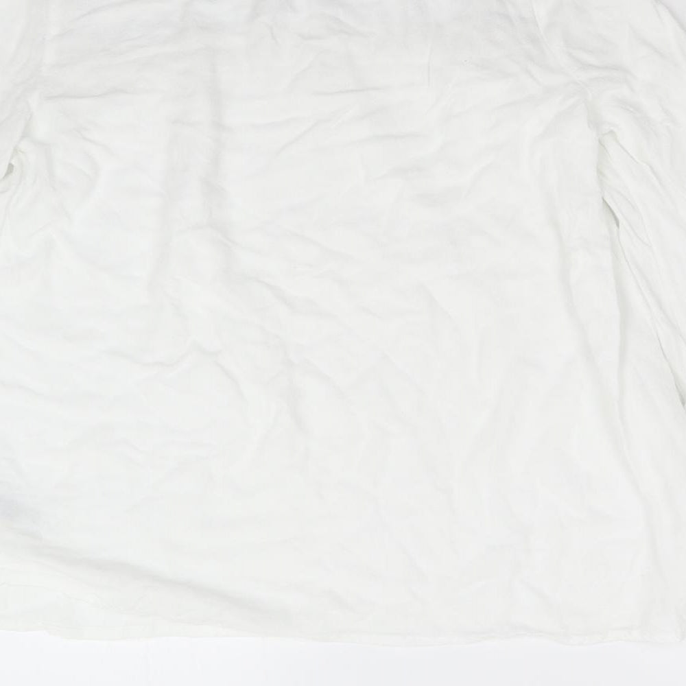 M&S Womens Ivory Geometric  Basic Blouse Size 6