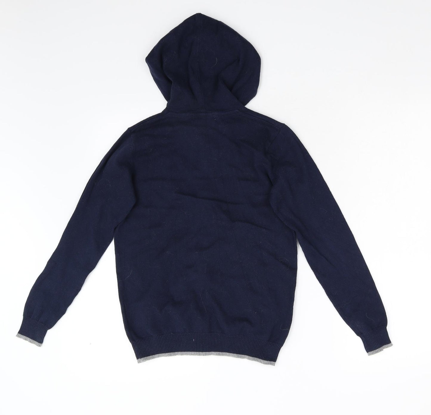 ZY Boy Boys Blue  Knit Tunic Hoodie Size 11-12 Years