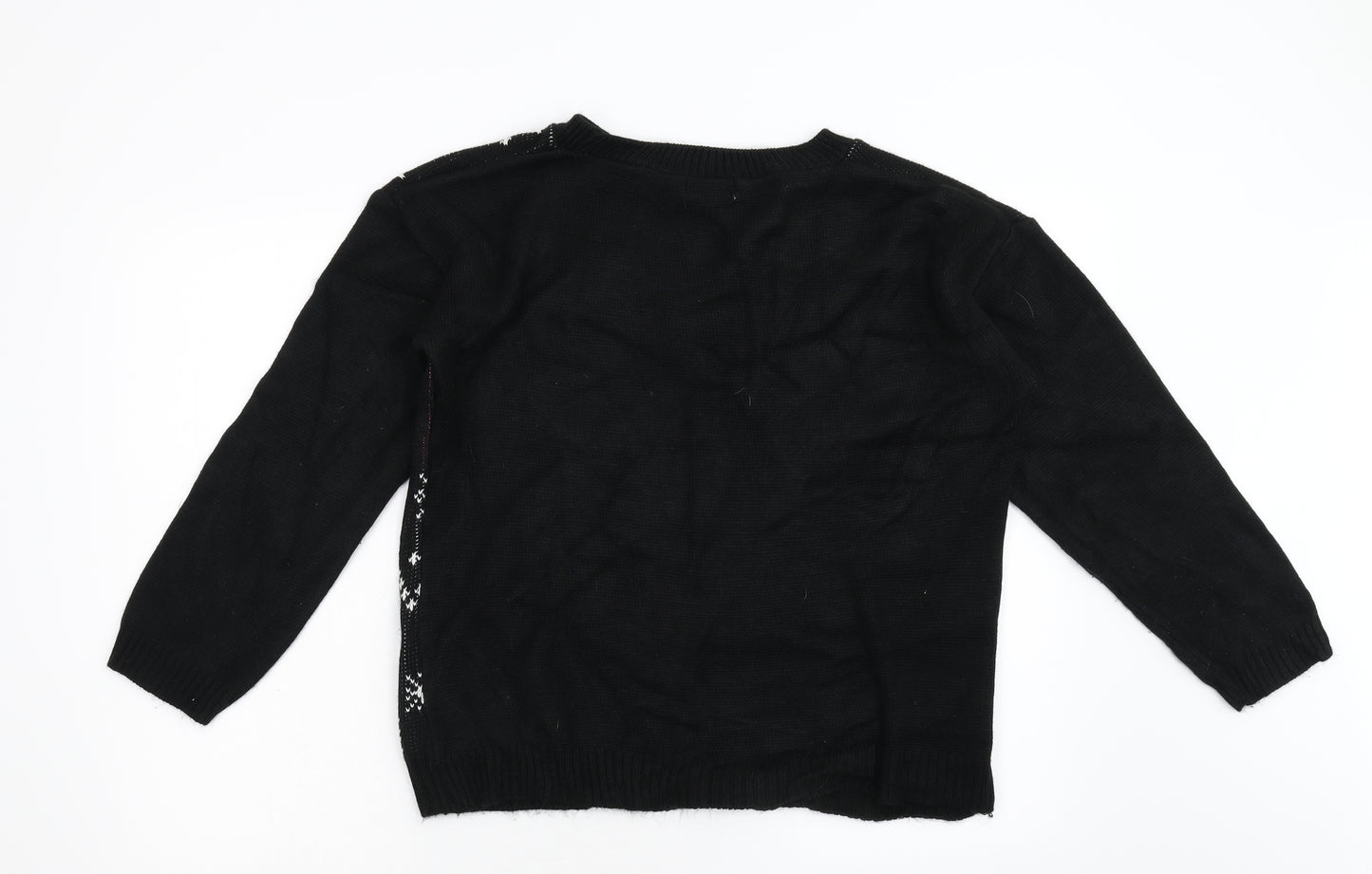 Oyisis Womens Black  Knit Pullover Jumper Size M  - Christmas