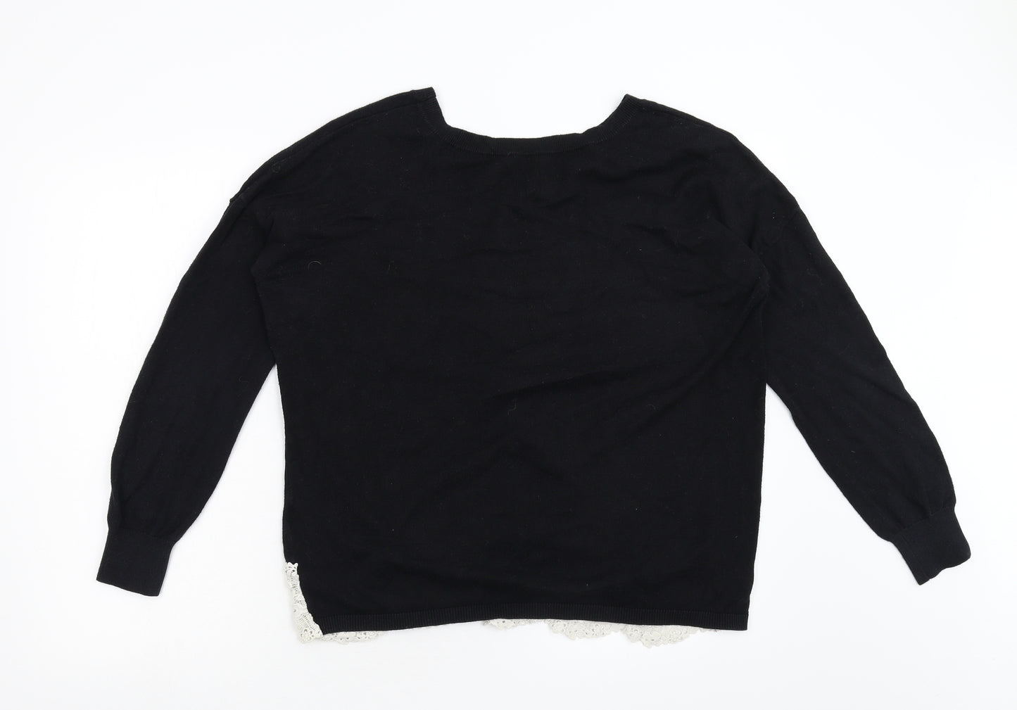 Oasis Womens Black  Knit Pullover Jumper Size M