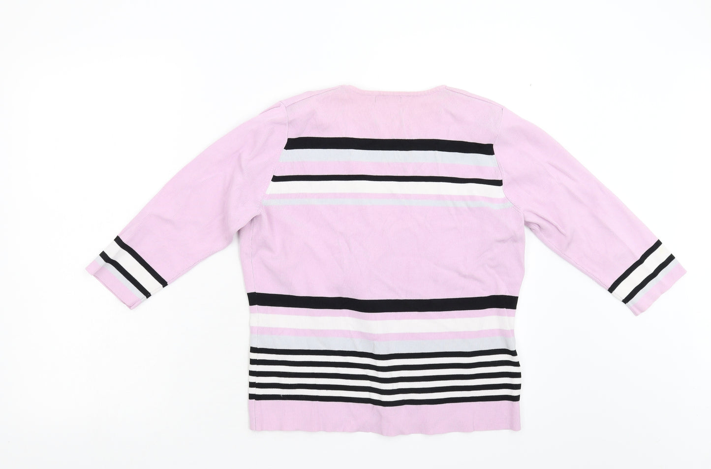Berkertex Womens Purple Striped Knit Pullover Jumper Size 16