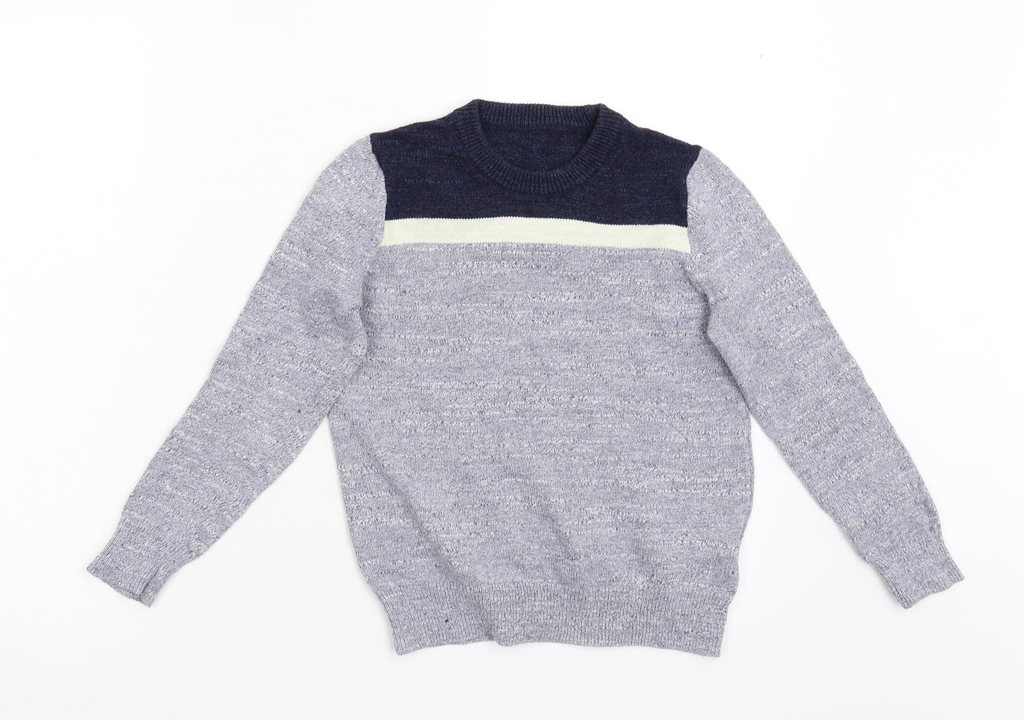 Preworn Boys Blue  Knit Pullover Jumper Size M  - 100% Cotton