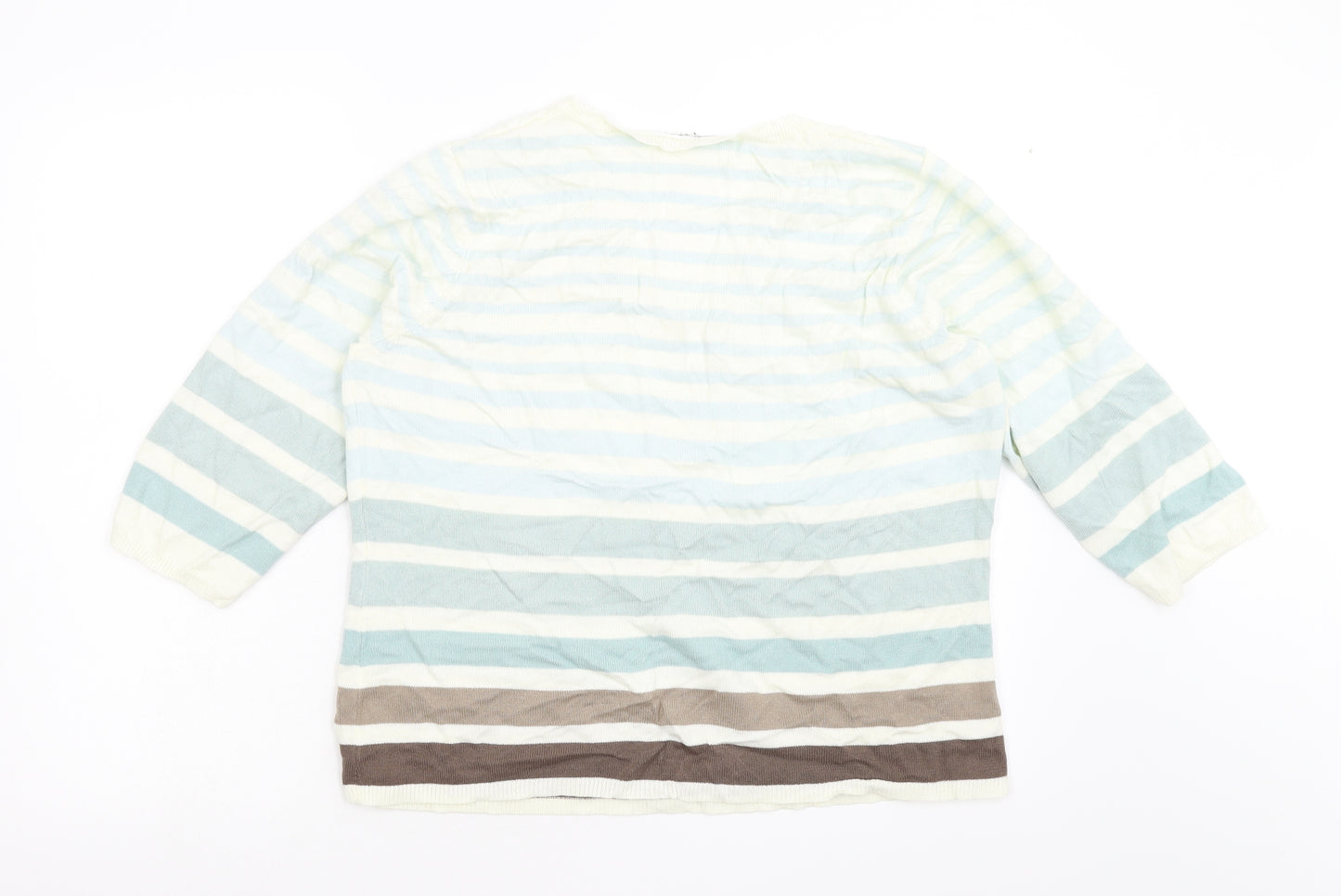 Preworn Womens Multicoloured Striped Knit Pullover Jumper Size 18