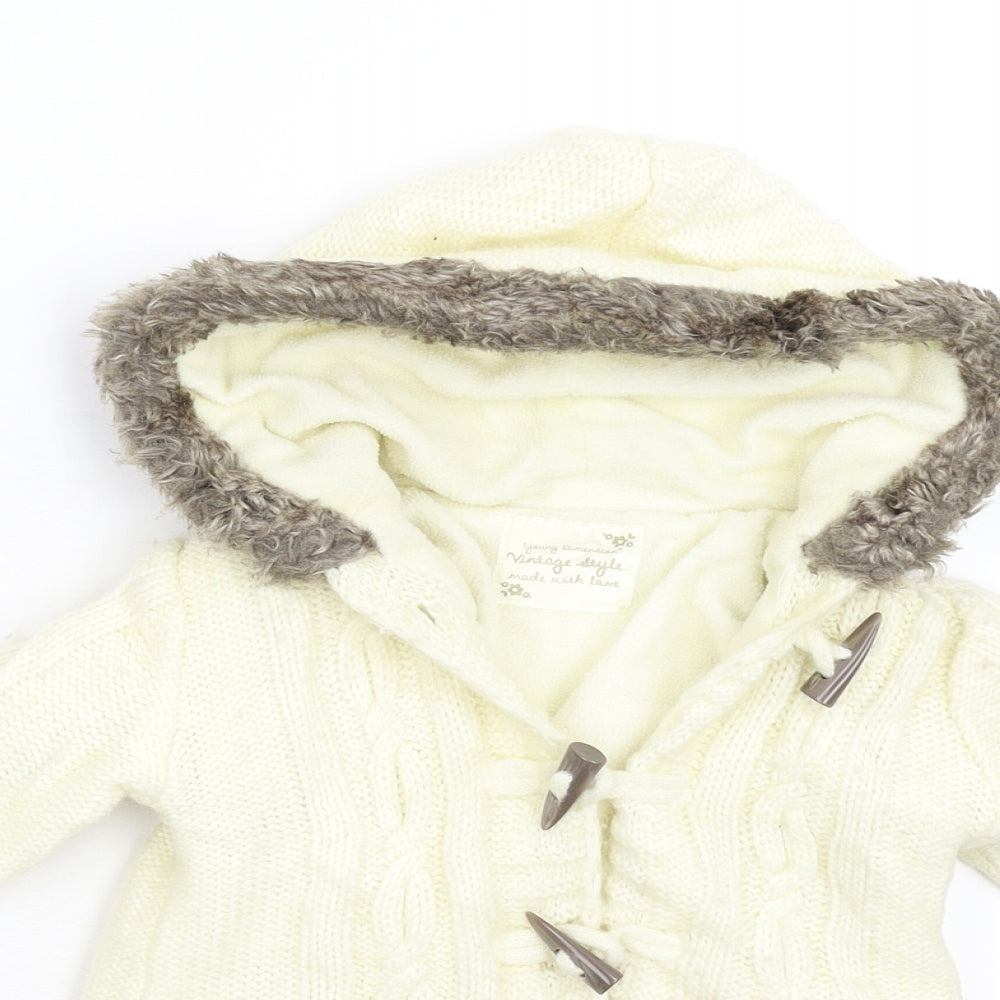 Young Dimension Baby Ivory  Knit Overcoat Coat Size 18-24 Months