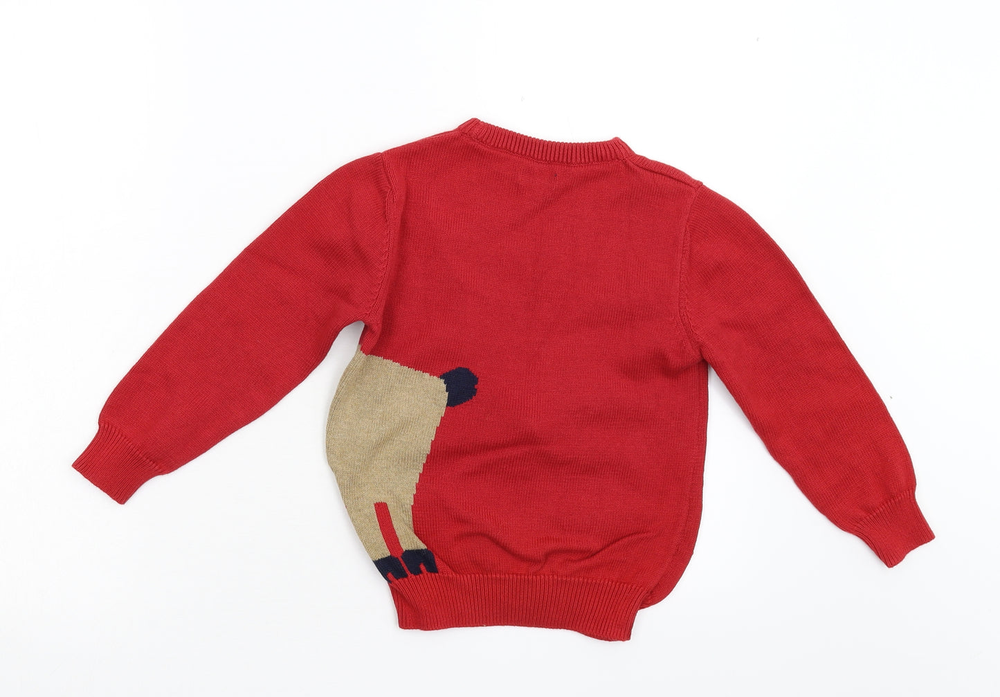 NEXT Boys Red  Knit Pullover Jumper Size 5-6 Years