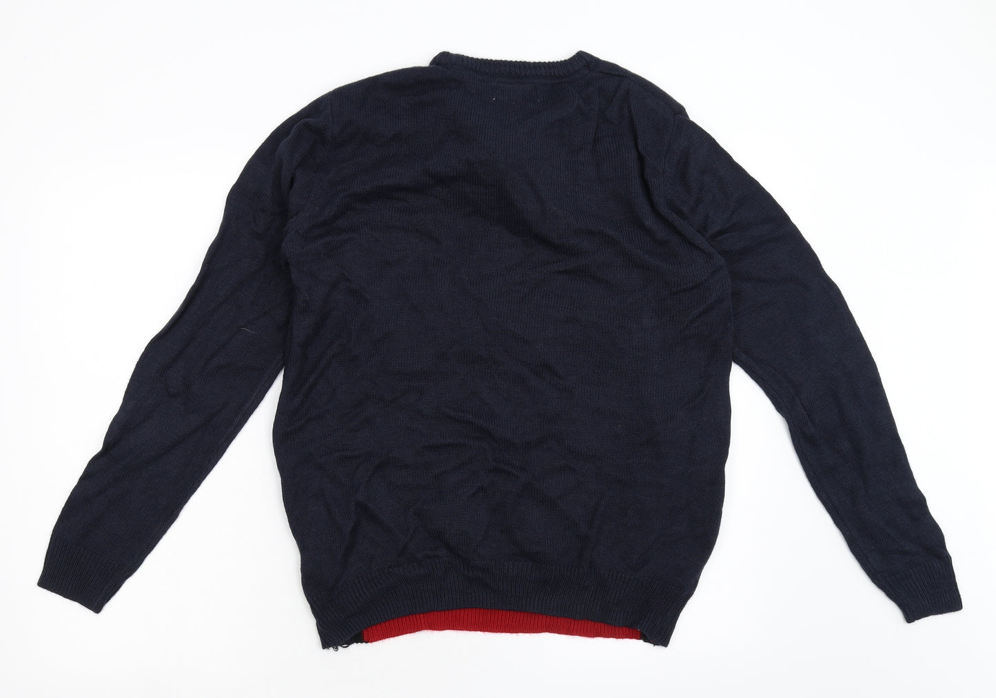 TU Mens Blue  Knit Pullover Jumper Size M