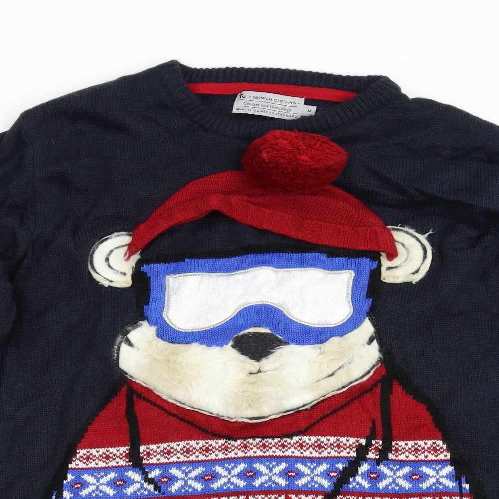 TU Mens Blue  Knit Pullover Jumper Size M