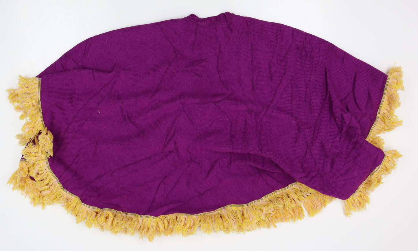 Preworn Womens Purple    Poncho One Size