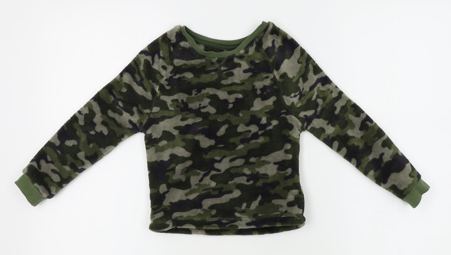 George Boys Green Camouflage   Pyjama Top Size 4-5 Years