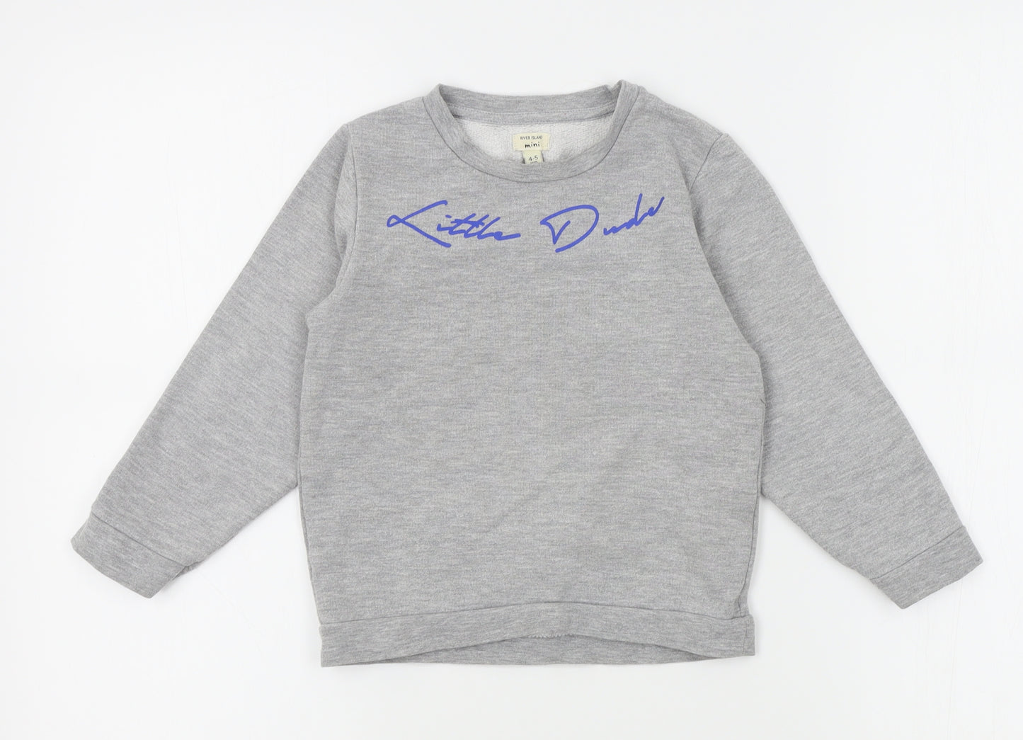 River Island Boys Grey   Pullover Jumper Size 4-5 Years