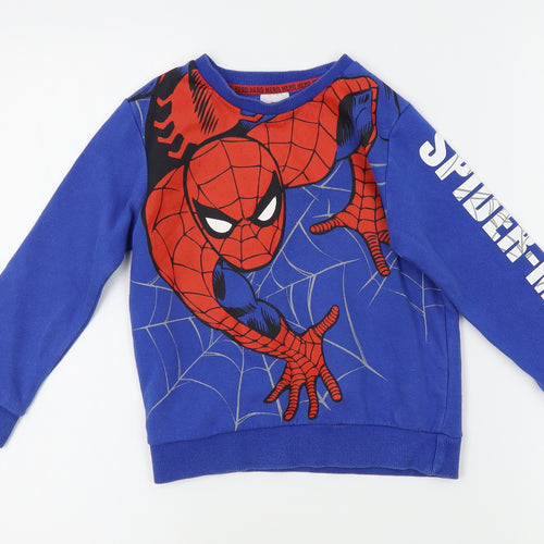 Tesco Boys Blue   Pullover Jumper Size 4-5 Years  - marvel, spiderman
