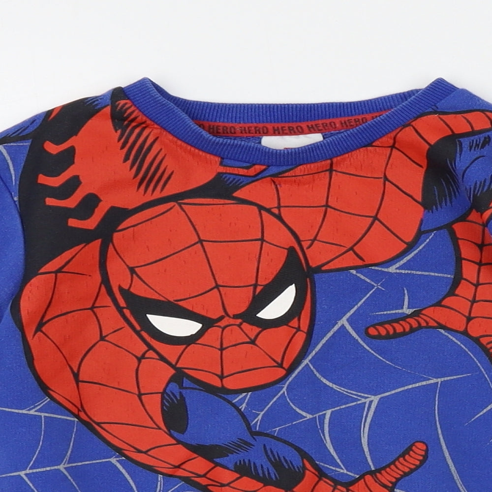 Tesco Boys Blue   Pullover Jumper Size 4-5 Years  - marvel, spiderman