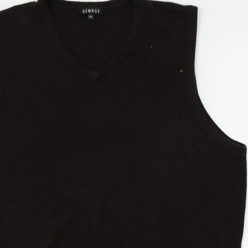 George Mens Brown   Vest Jumper Size 2XL