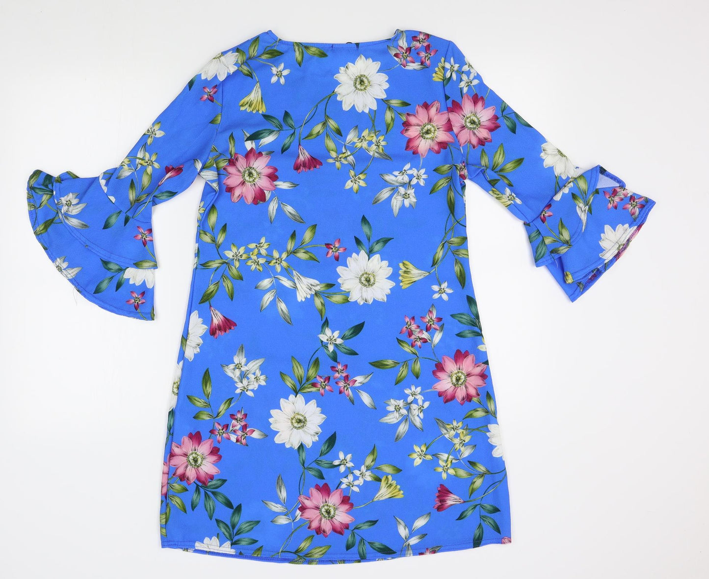 Boohoo Womens Blue Floral  A-Line  Size 12
