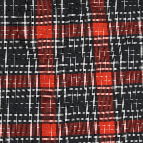 Missguided Womens Red Plaid  A-Line Skirt Size 10