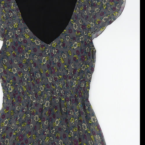 George Womens Grey Floral  A-Line  Size 12