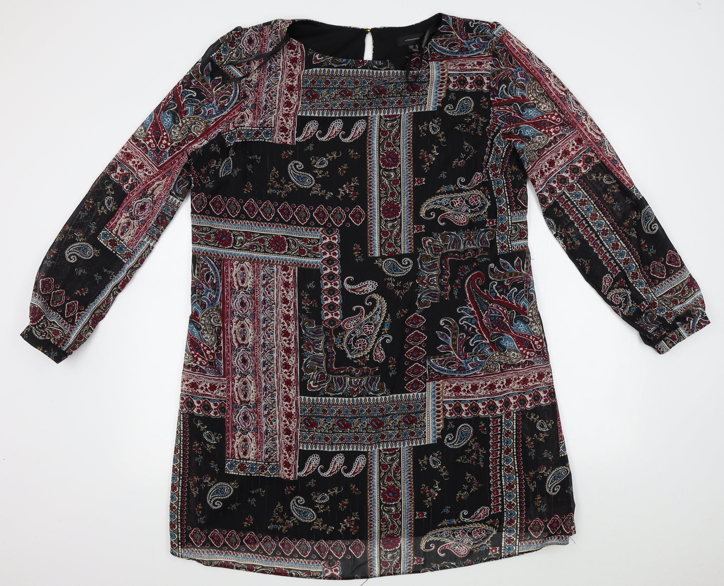 Atmosphere Womens Black Fair Isle  A-Line  Size 20