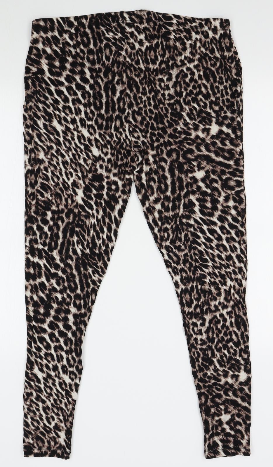 Papaya Womens Brown Animal Print   Leggings Size 18 L25 in
