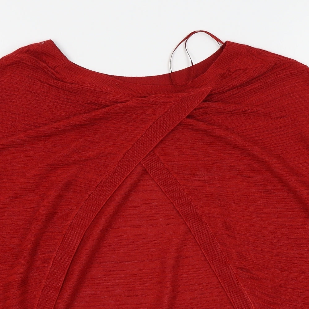 M&S Womens Red   Pullover Jumper Size 12  - wrap front