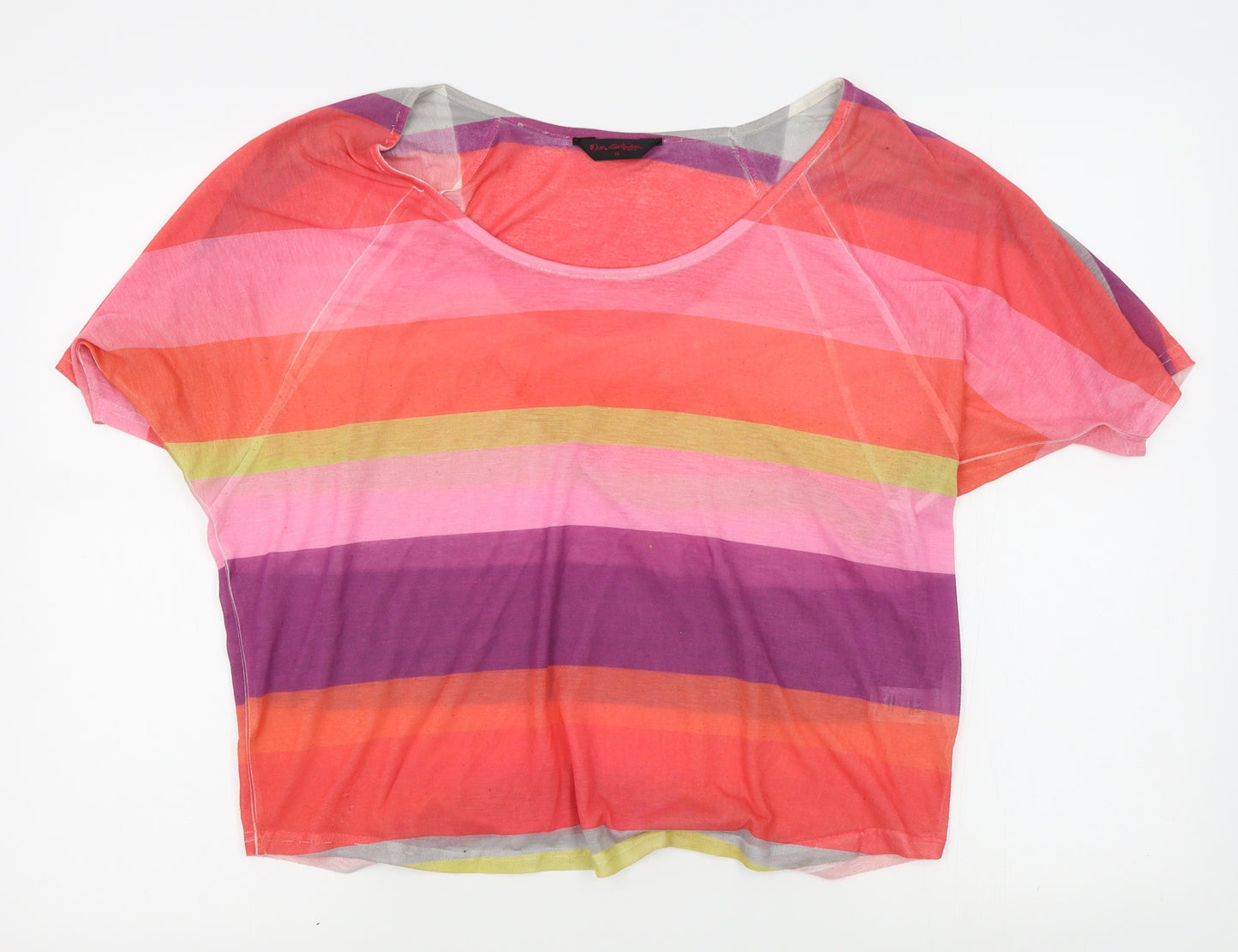 Miss Selfridge Womens Multicoloured Striped  Basic Blouse Size 14