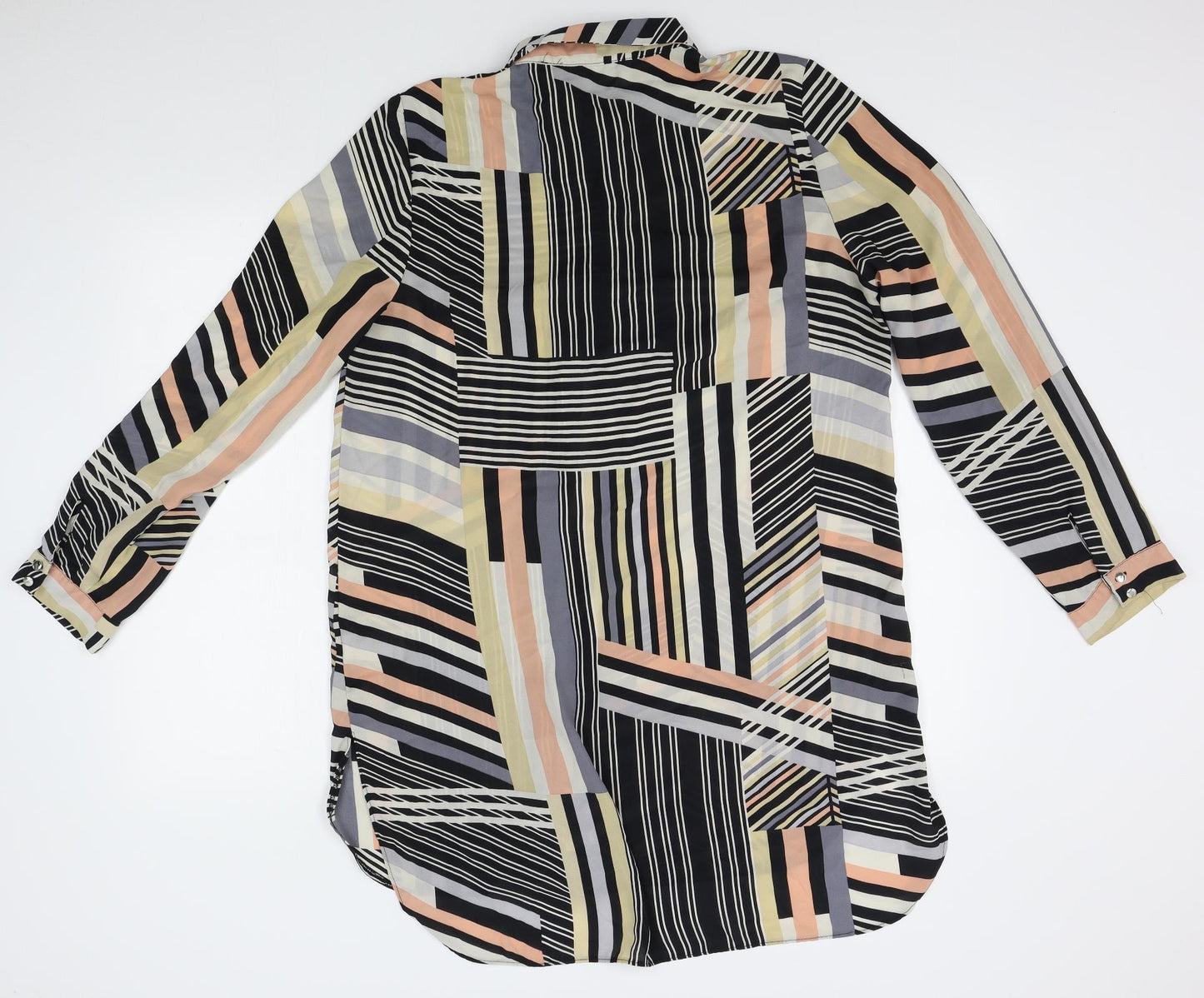 F&F Womens Black Striped  Basic Blouse Size 16