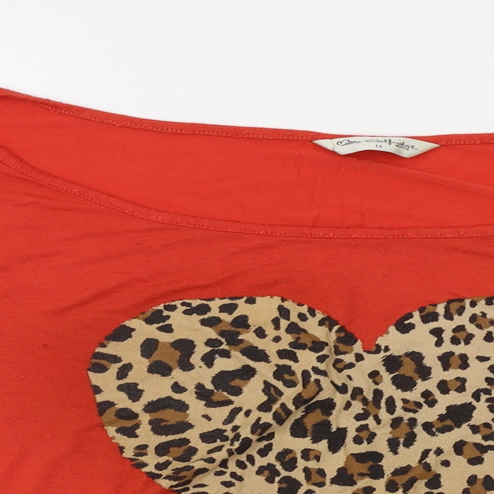 Miss Selfridge Womens Orange   Basic Blouse Size 14