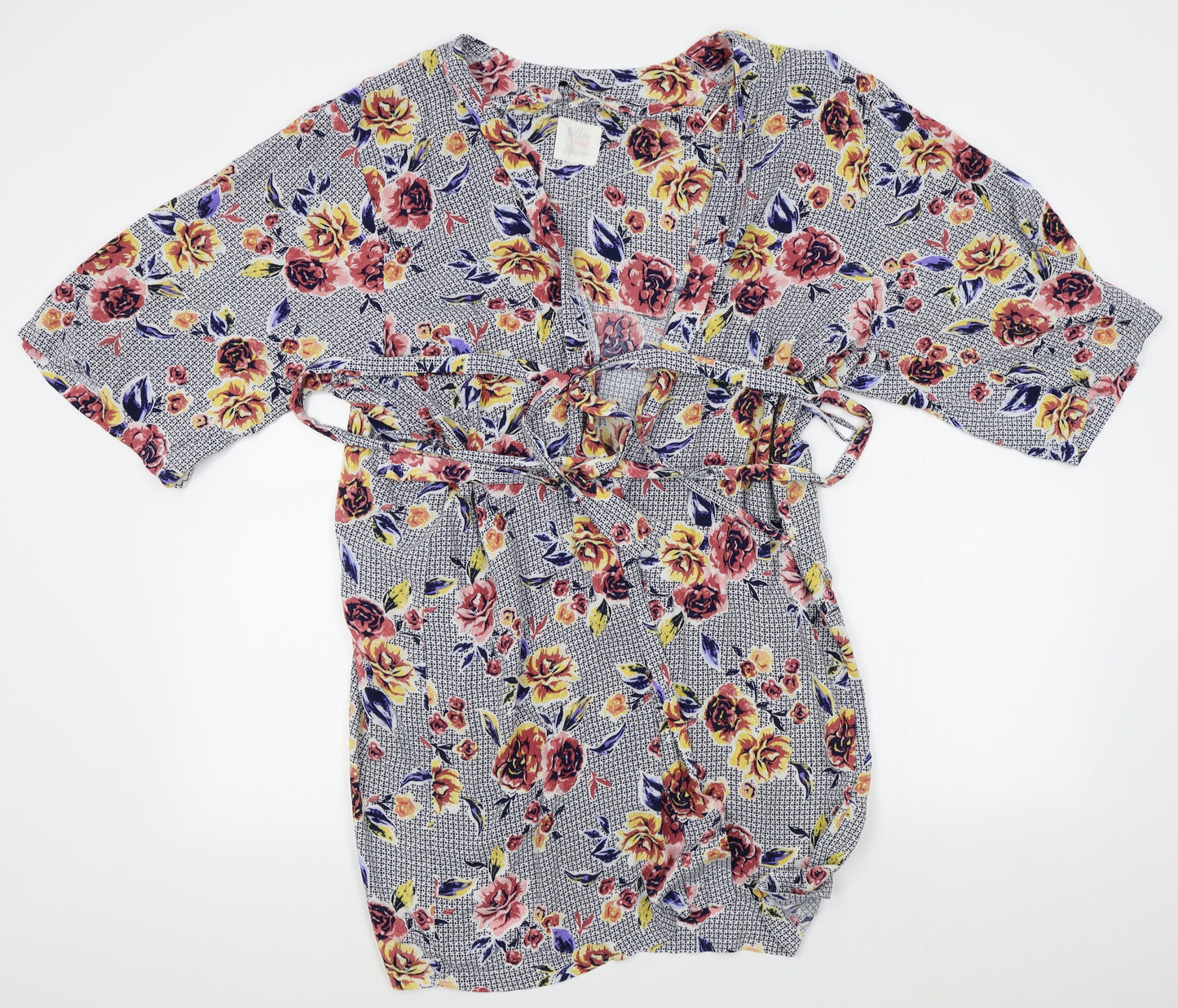 TU Womens White Floral   Gown Size M