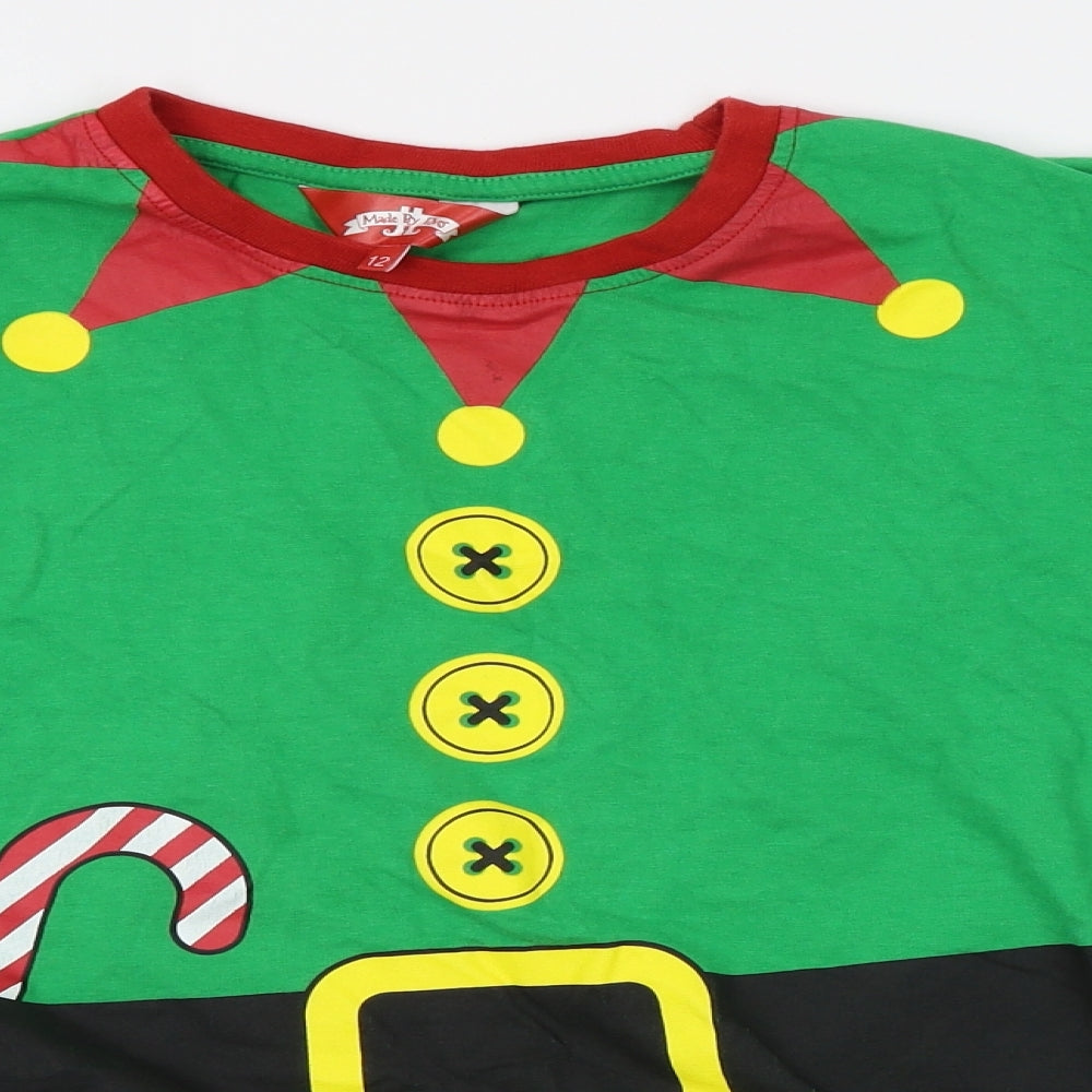 Made By Elves Womens Green    Pyjama Top Size 12  - elf
