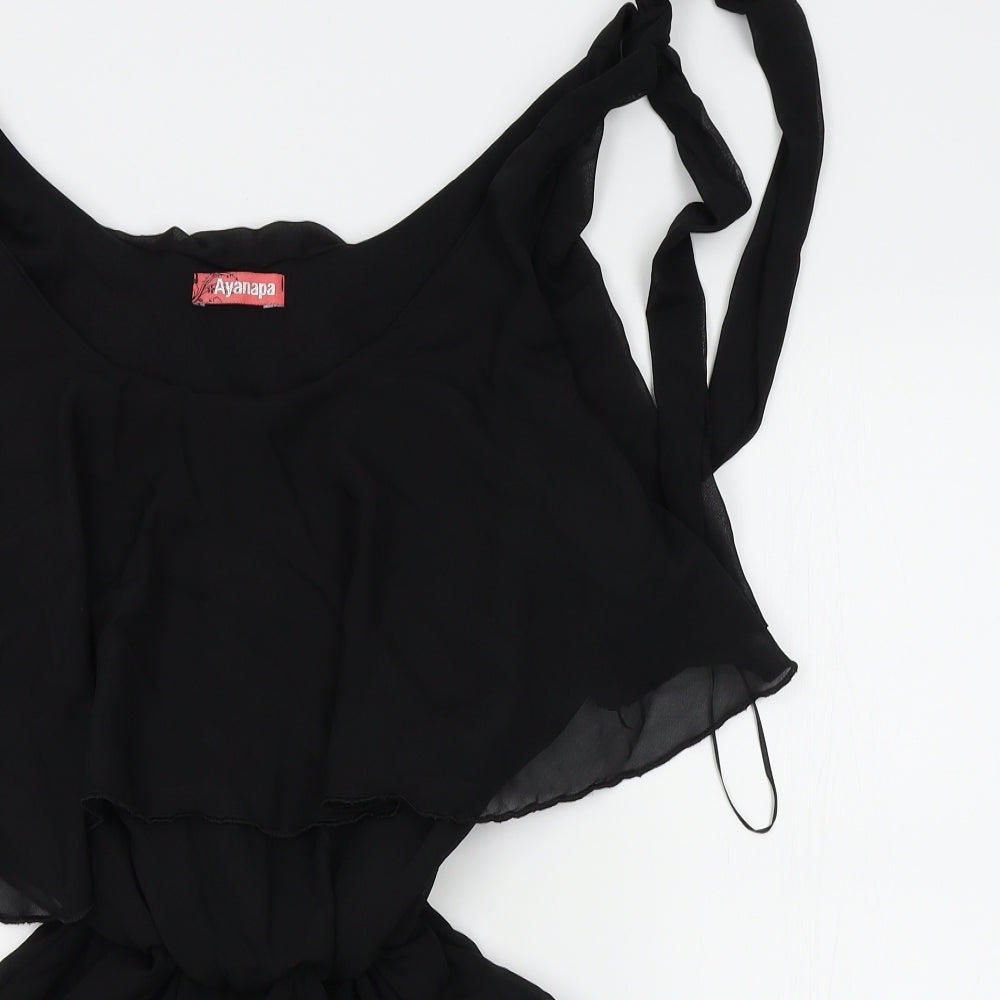 ayanapa Womens Black   Romper One-Piece Size M  - one tie strap, m/l