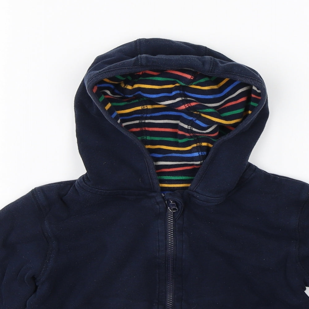 JoJo Maman Bébé Boys Blue   Full Zip Hoodie Size 2-3 Years  - tractor