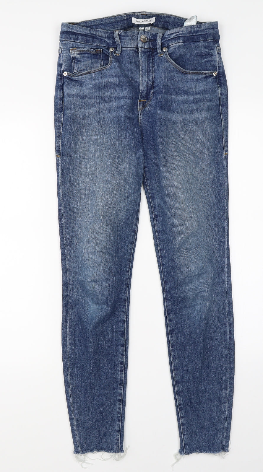 Good American Womens Blue  Denim Straight Jeans Size 6 L26 in