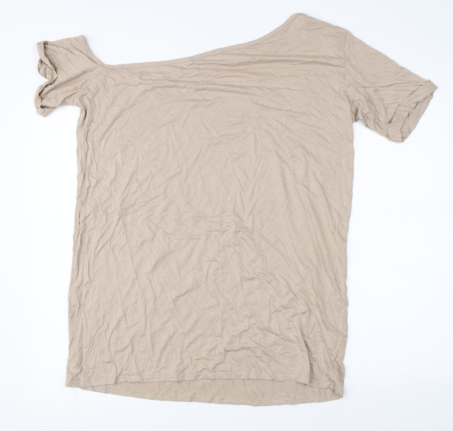 Boohoo Womens Beige   Basic Blouse Size 12