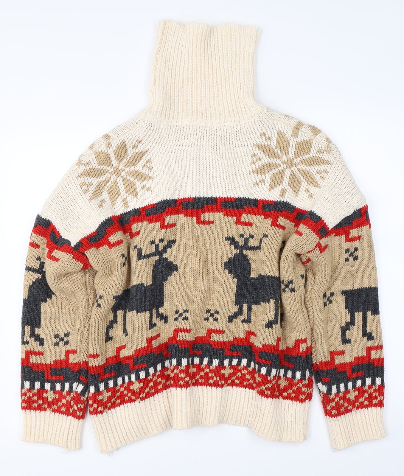 SheIn Womens Beige  Knit Pullover Jumper One Size  - Christmas