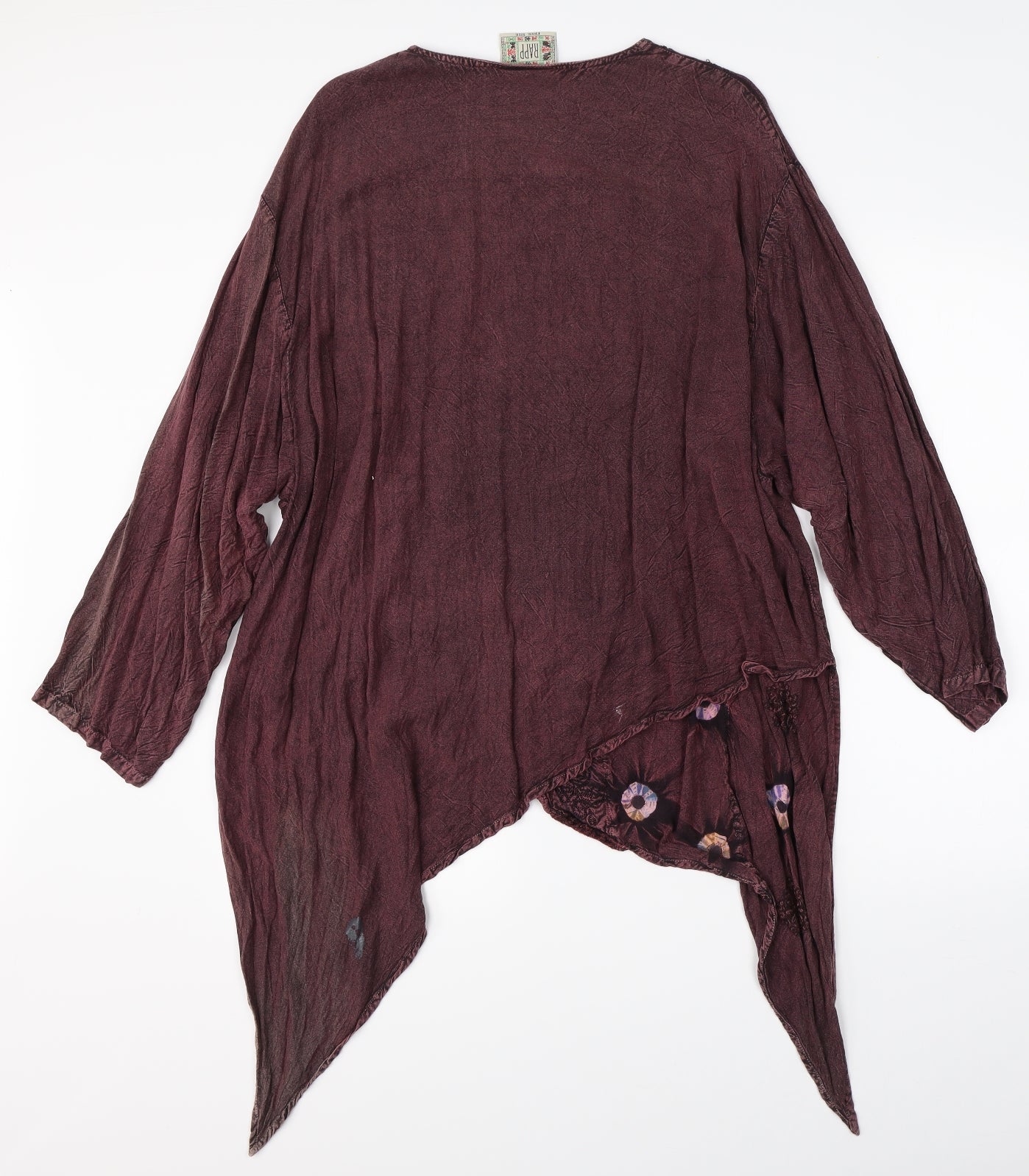 Rapp Womens Purple Floral  Basic Blouse One Size