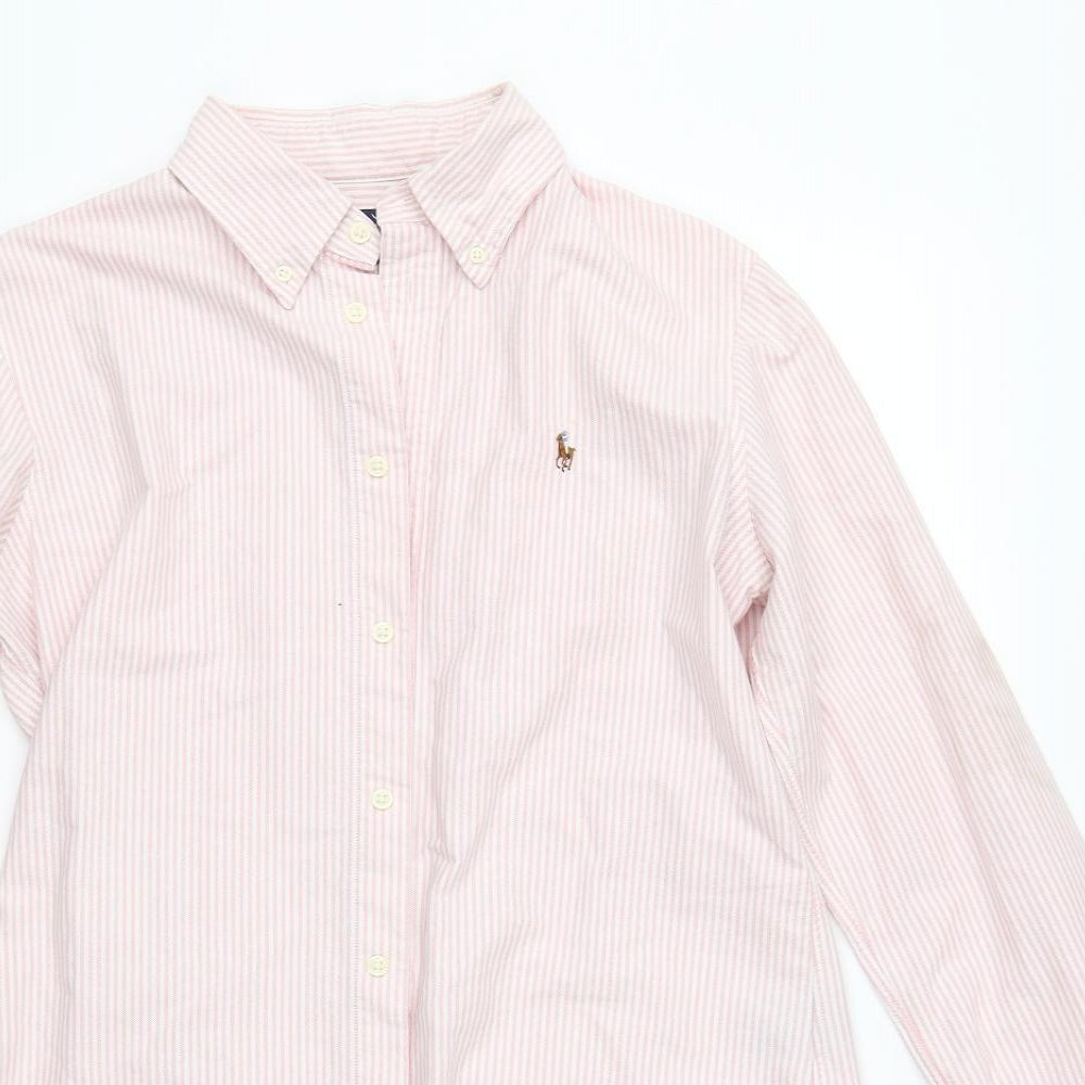 Ralph Lauren Mens Pink Striped   Button-Up Size M