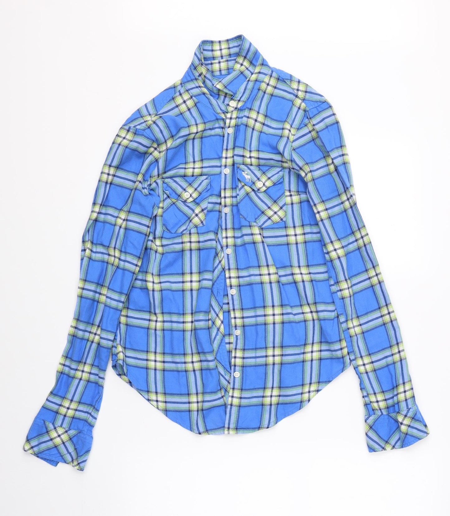 Abercrombie & Fitch Womens Blue Check  Basic Button-Up Size S