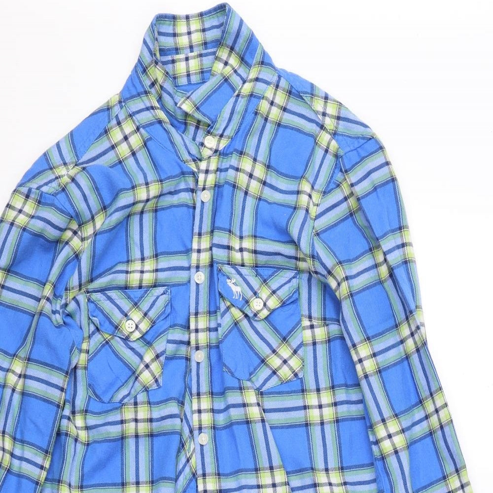 Abercrombie & Fitch Womens Blue Check  Basic Button-Up Size S