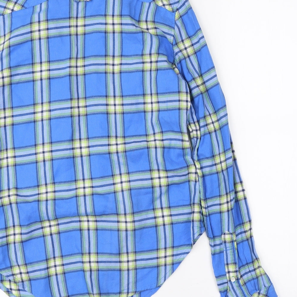 Abercrombie & Fitch Womens Blue Check  Basic Button-Up Size S