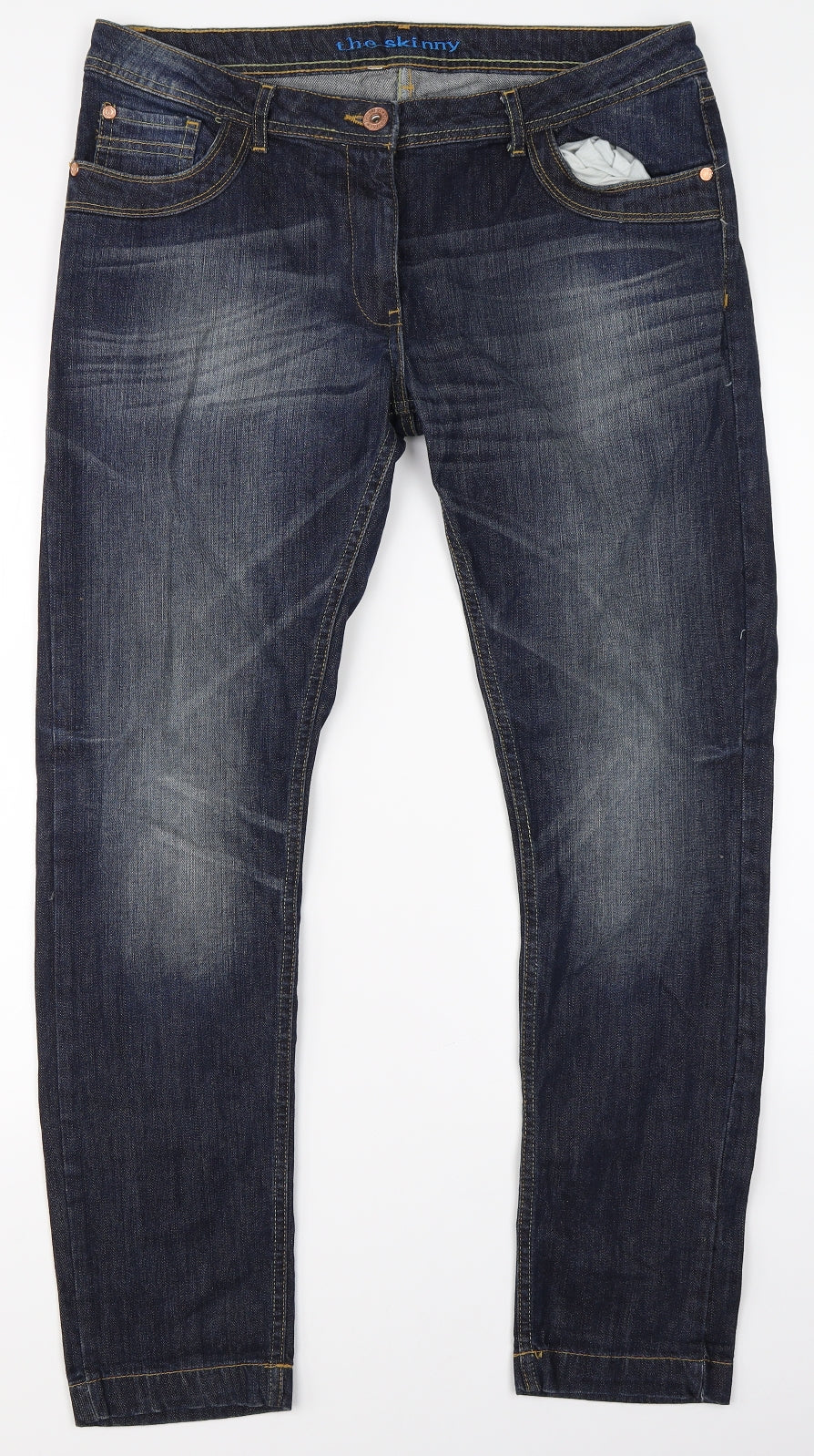Farmer Womens Blue  Denim Skinny Jeans Size 16 L28 in