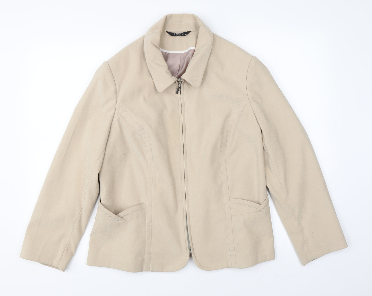 BM Womens Beige   Jacket Blazer Size 16