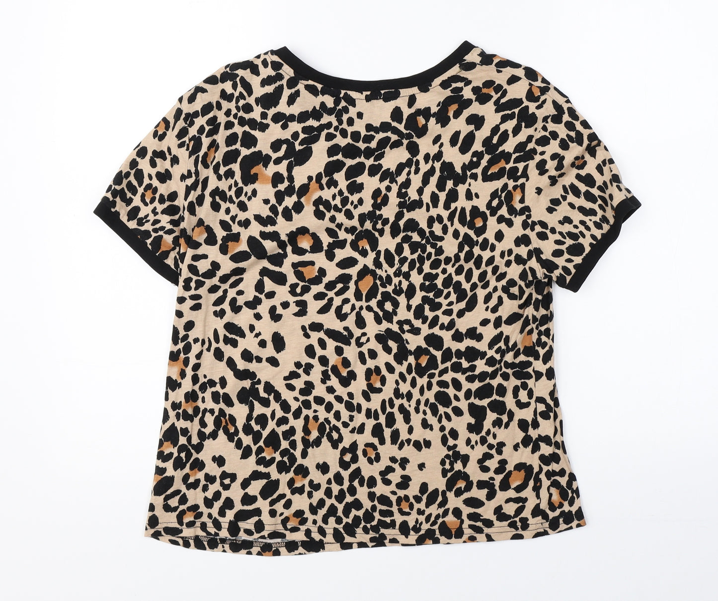 New Look Womens Orange Animal Print  Basic T-Shirt Size 12