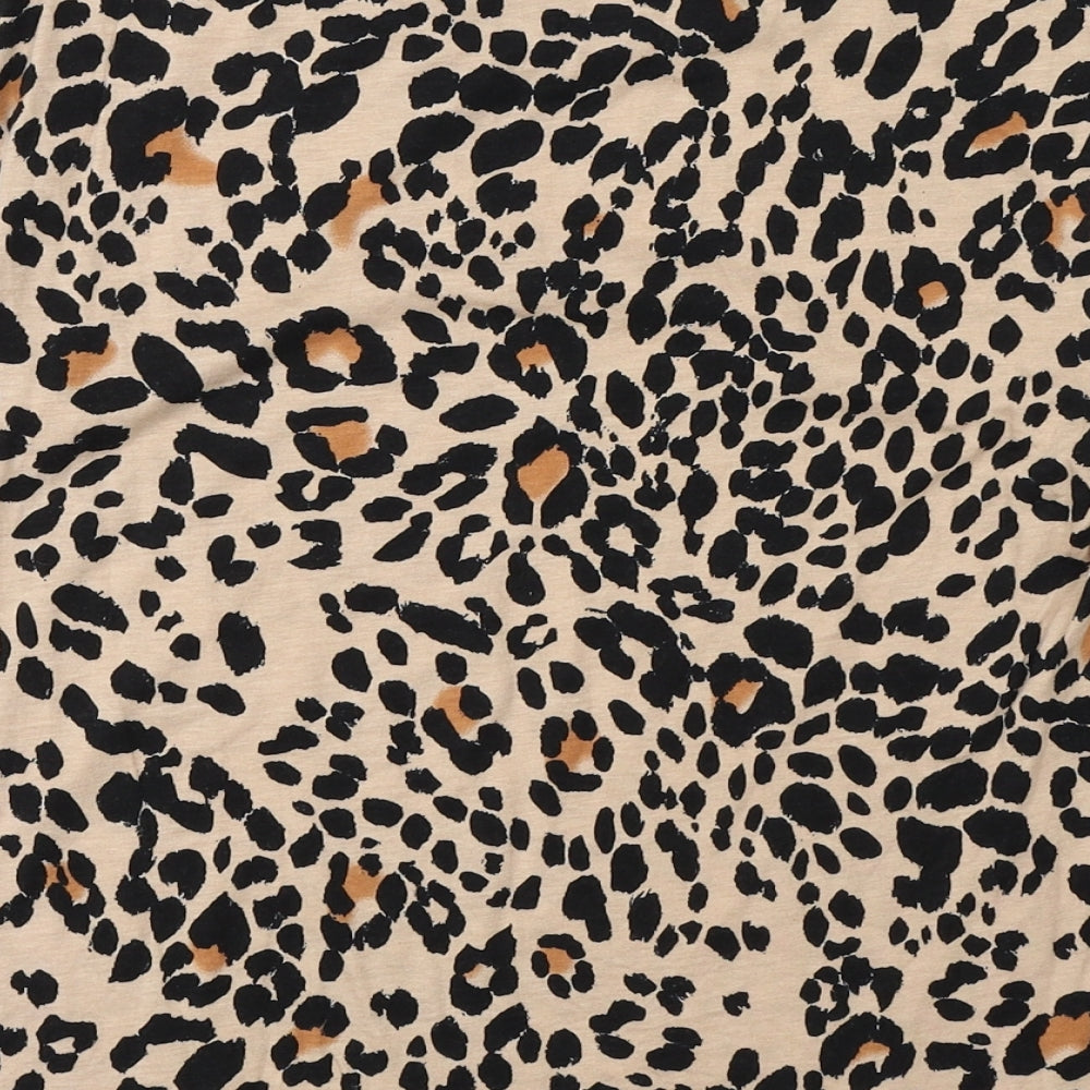 New Look Womens Orange Animal Print  Basic T-Shirt Size 12